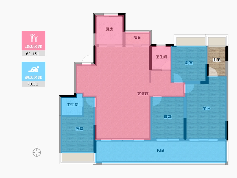 江西省-南昌市-赣地佳苑-132.77-户型库-动静分区