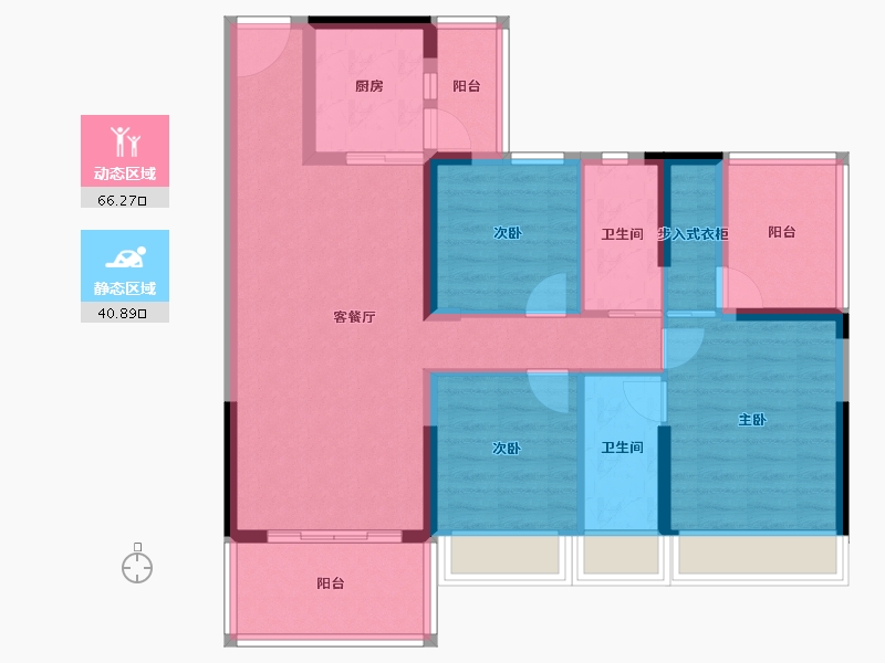 广东省-惠州市-碧桂园滨江府-94.98-户型库-动静分区