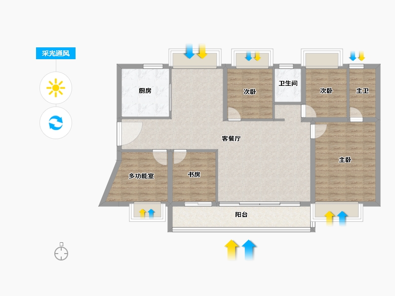 广东省-佛山市-顺控·博悦湾新翼-108.66-户型库-采光通风