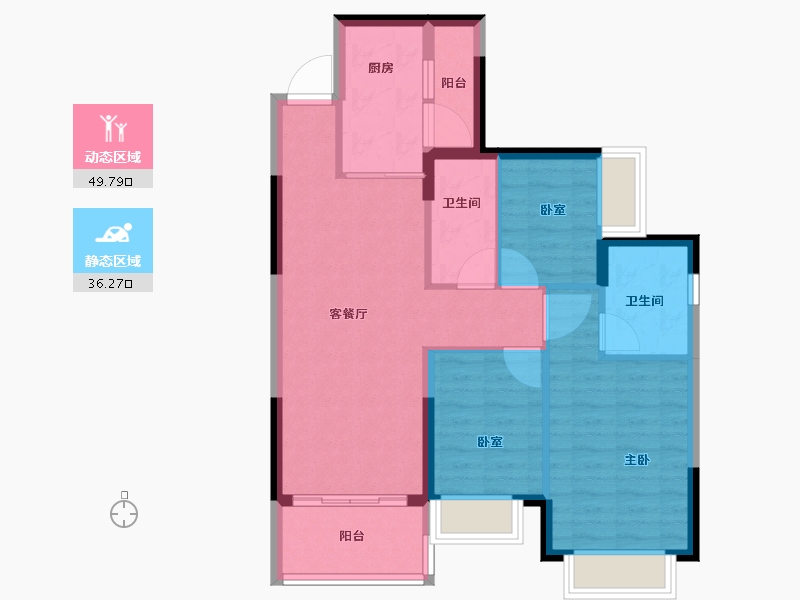 广东省-广州市-广州恒大悦府-77.00-户型库-动静分区