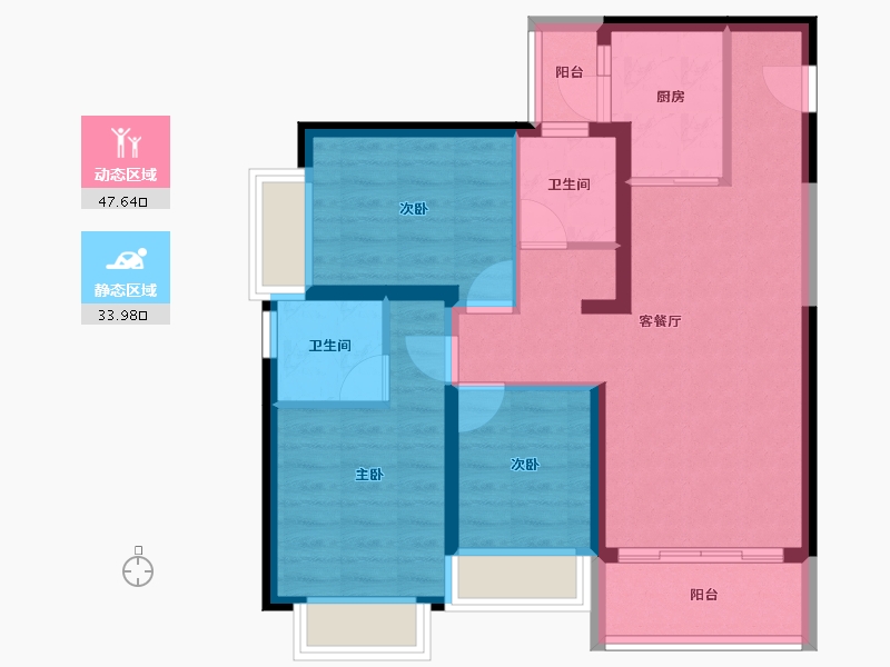 云南省-昆明市-佳兆业城市广场-71.94-户型库-动静分区