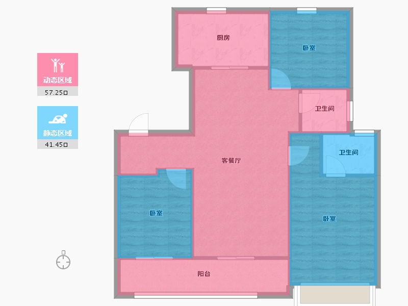 河北省-邢台市-中鼎麒麟悦-90.28-户型库-动静分区