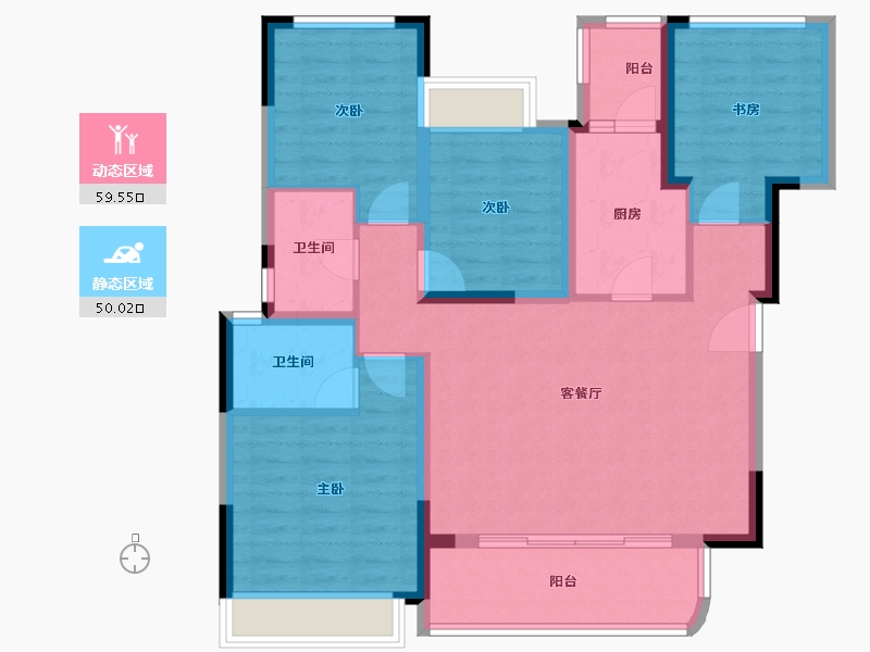 四川省-成都市-空港兴城锦楠上院-97.67-户型库-动静分区