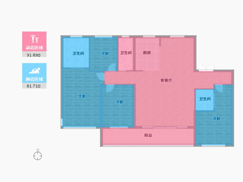 浙江省-宁波市-龙湖·云河颂-160.00-户型库-动静分区