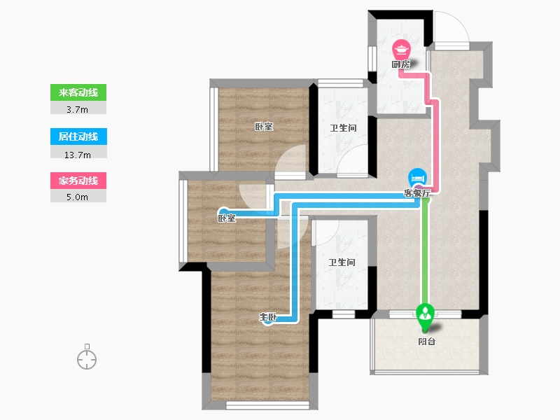 广西壮族自治区-南宁市-保利宸上印-62.48-户型库-动静线