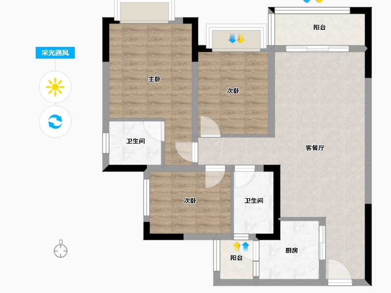 四川省-眉山市-川发芙蓉天府-81.66-户型库-采光通风