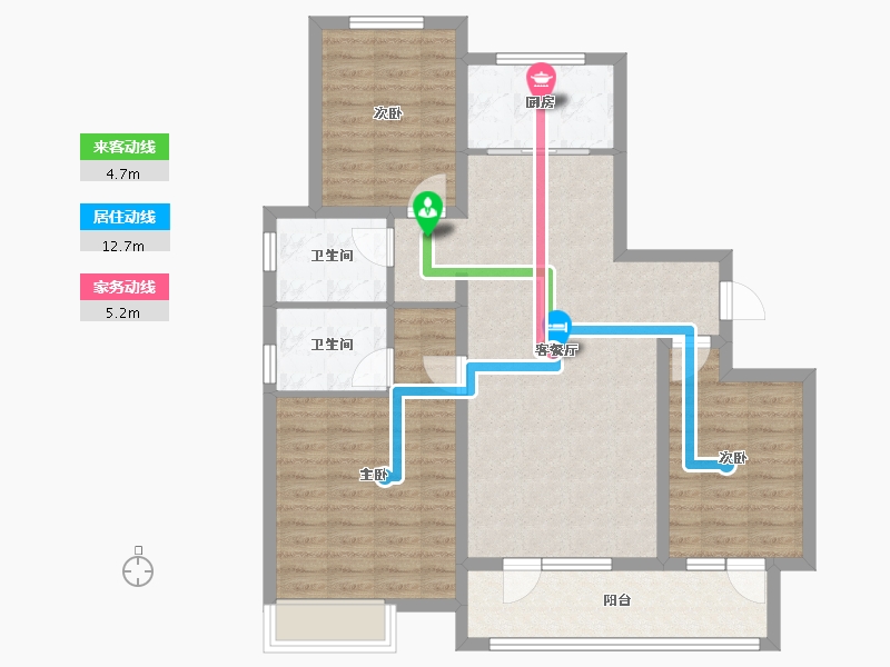 河北省-石家庄市-西简良-105.00-户型库-动静线