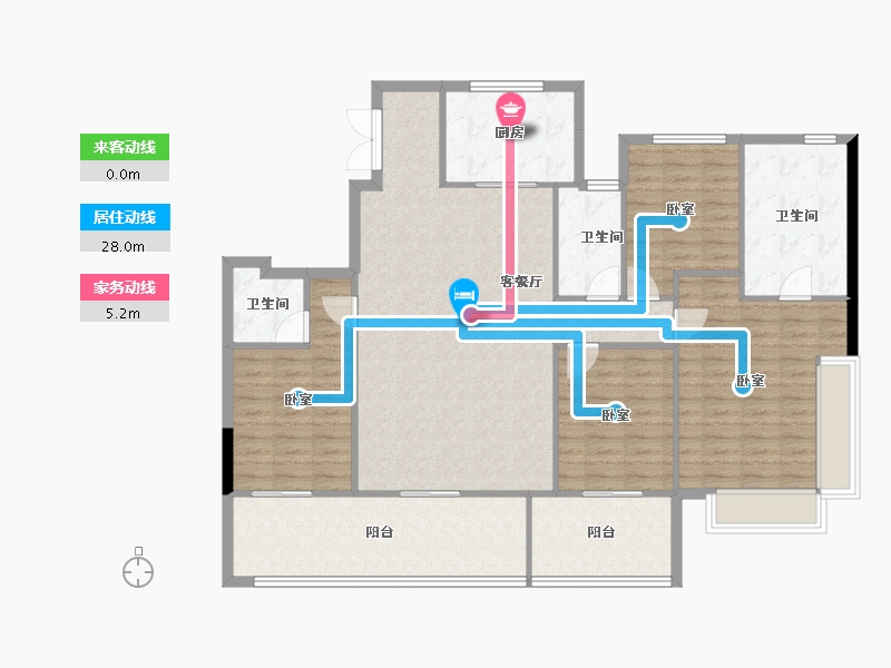 浙江省-台州市-方远建发·缦云-137.04-户型库-动静线