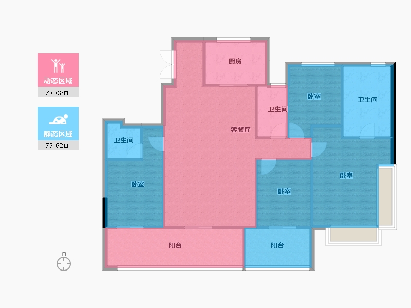 浙江省-台州市-方远建发·缦云-137.04-户型库-动静分区