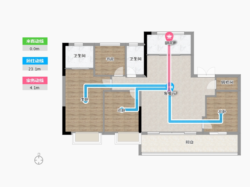 浙江省-宁波市-万科·璞拾江峯-112.12-户型库-动静线