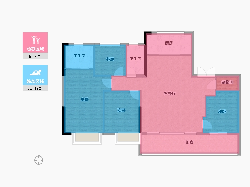 浙江省-宁波市-万科·璞拾江峯-112.12-户型库-动静分区