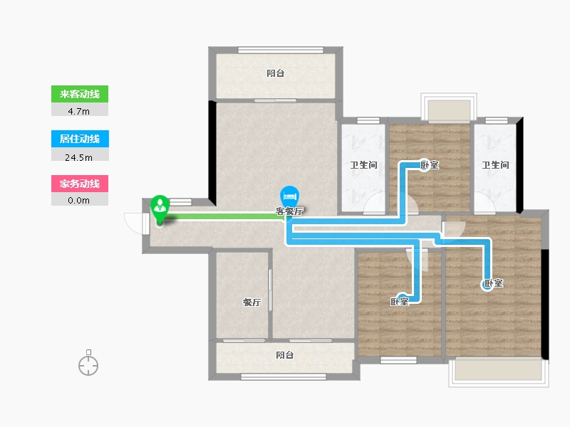 湖南省-永州市-北美枫景-105.92-户型库-动静线