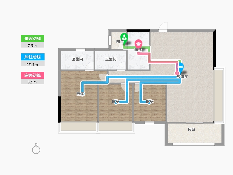 四川省-成都市-天府菁萃里二期-107.77-户型库-动静线