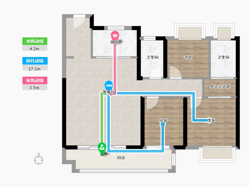 湖北省-武汉市-伟鹏硅谷小镇—期-84.71-户型库-动静线