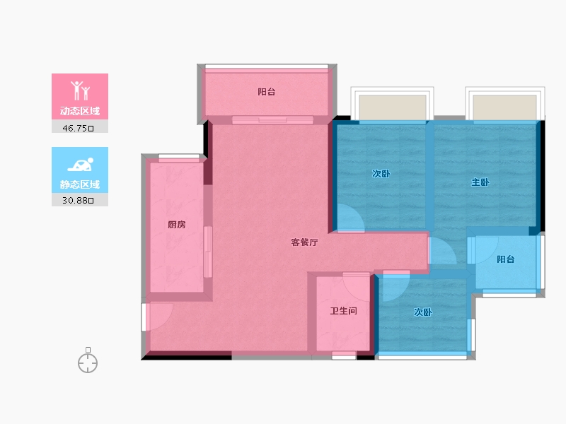 四川省-内江市-嘉宏·未来城-67.86-户型库-动静分区