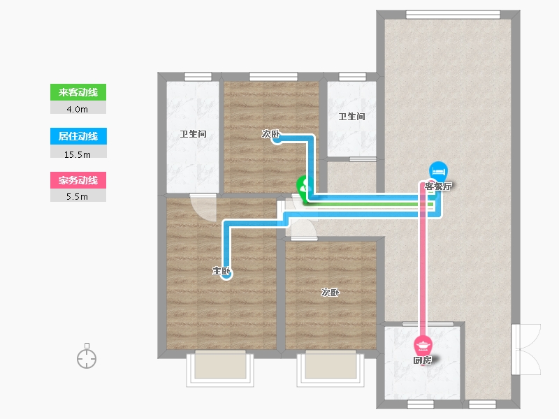 甘肃省-兰州市-瑞德名城-88.87-户型库-动静线