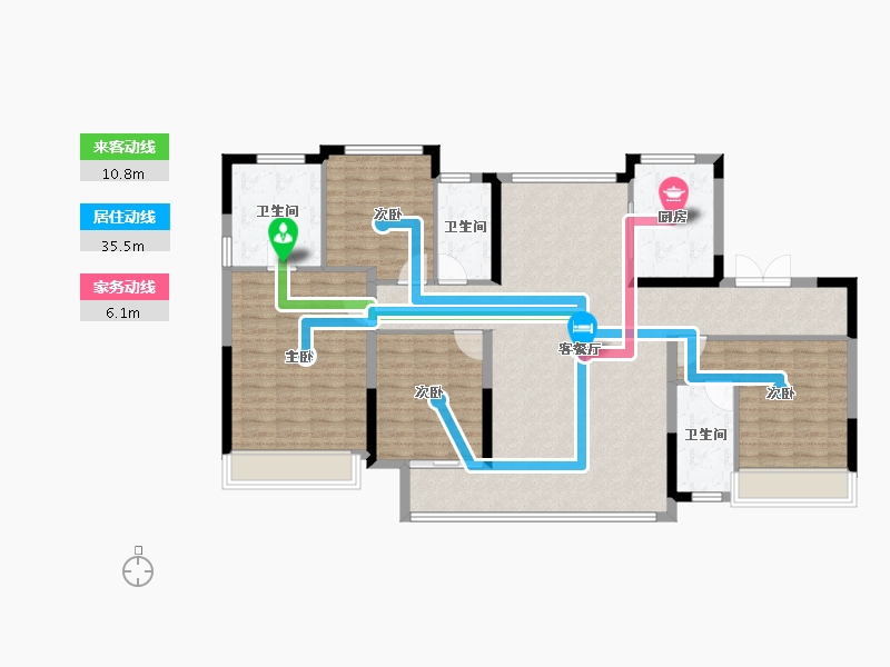 浙江省-嘉兴市-建发方洲·缦云府-135.00-户型库-动静线