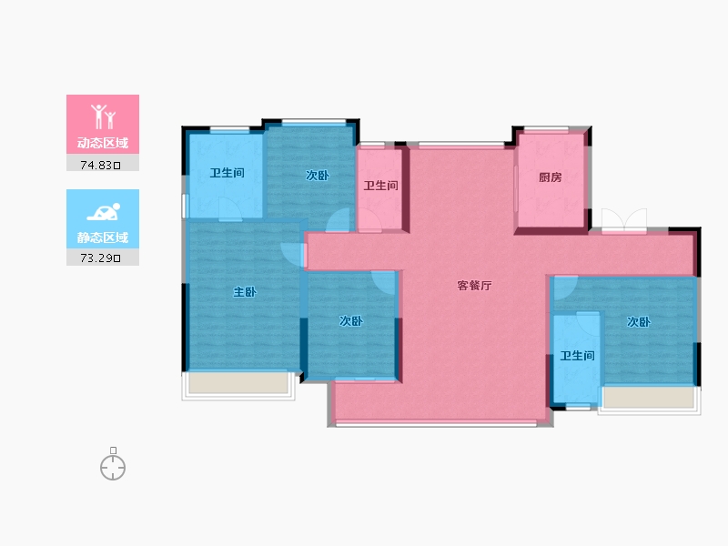 浙江省-嘉兴市-建发方洲·缦云府-135.00-户型库-动静分区