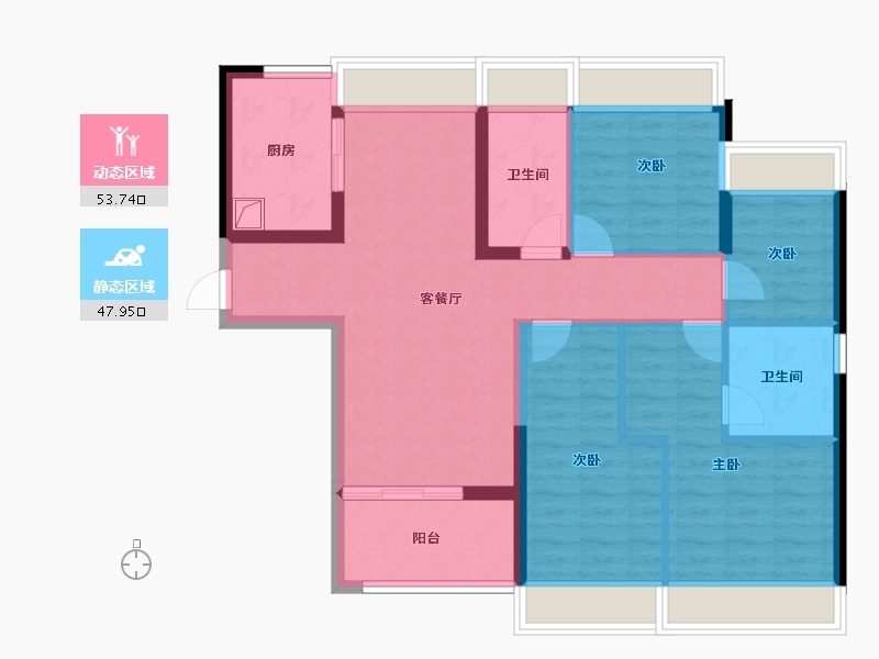 广东省-深圳市-城建云宸汇-90.44-户型库-动静分区