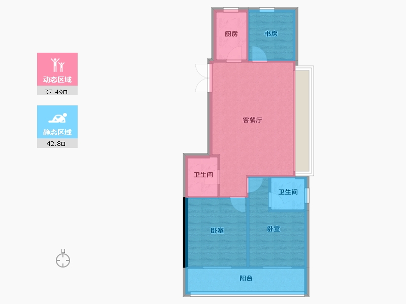 浙江省-台州市-高速·云曜芳华-73.04-户型库-动静分区