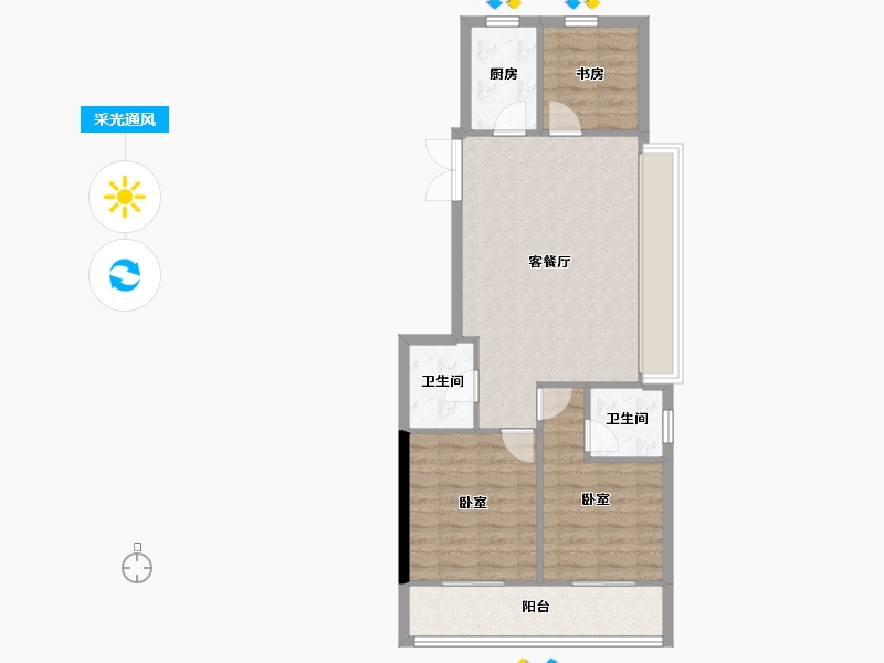 浙江省-台州市-高速·云曜芳华-73.04-户型库-采光通风