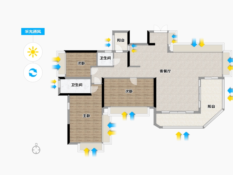 广东省-佛山市-城发·高明壹号-140.00-户型库-采光通风