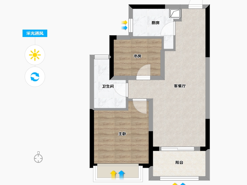 上海-上海市-金鼎睿府-54.40-户型库-采光通风