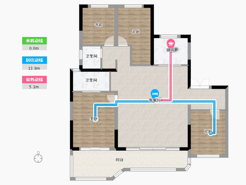 陕西省-西安市-润玺臺·观月-123.98-户型库-动静线