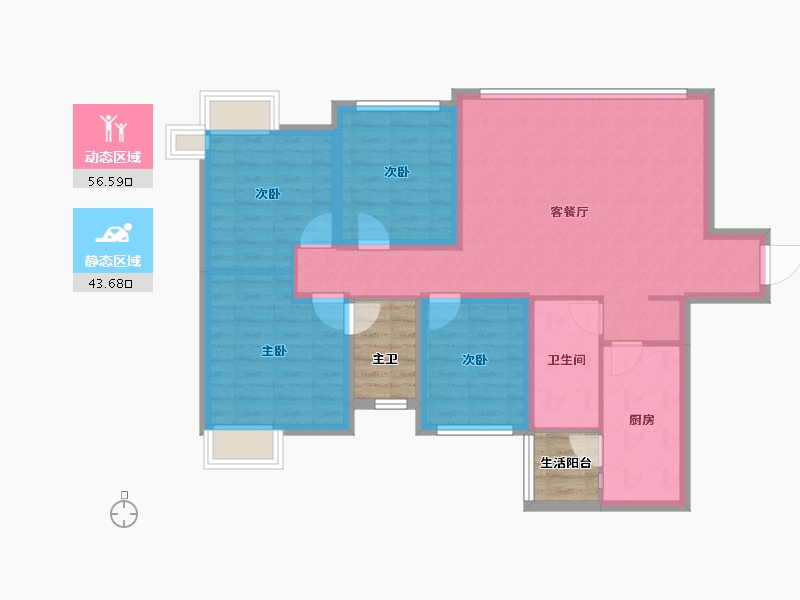 四川省-眉山市-川发芙蓉天府-96.78-户型库-动静分区