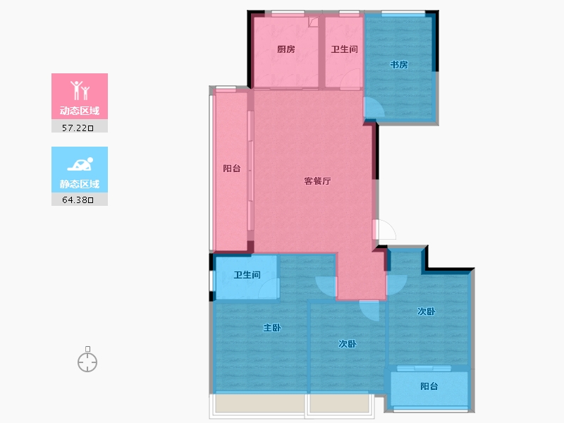 浙江省-杭州市-泊缦府-110.44-户型库-动静分区