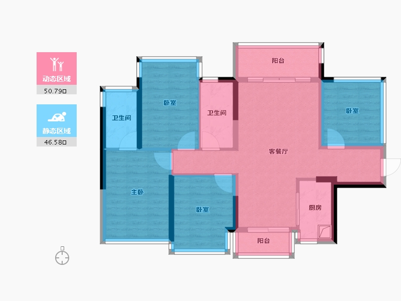 广西壮族自治区-南宁市-轨道云启-85.86-户型库-动静分区