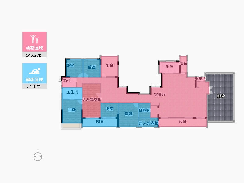 浙江省-金华市-蓝城天玥-228.00-户型库-动静分区