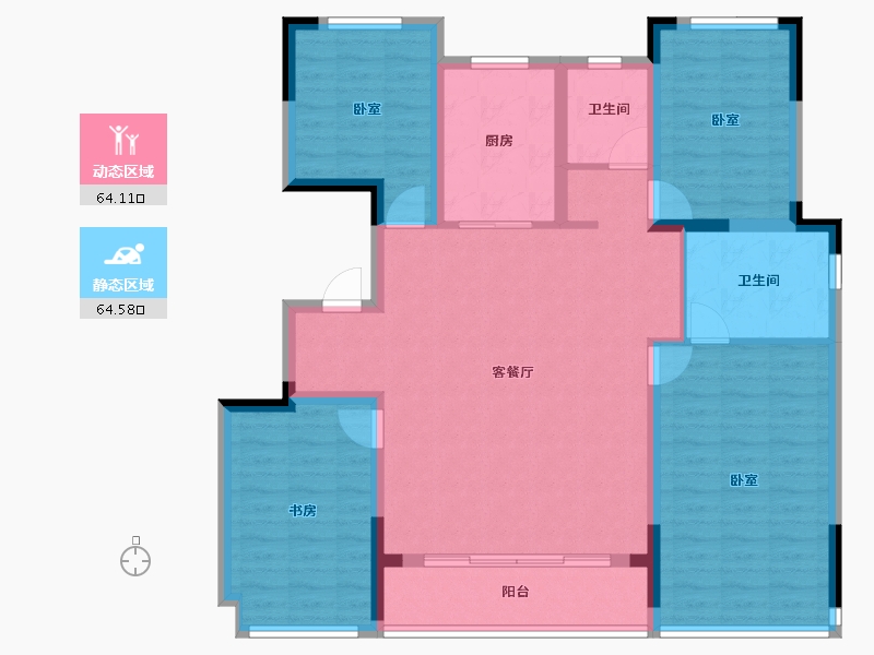 浙江省-杭州市-泊缦府-116.01-户型库-动静分区