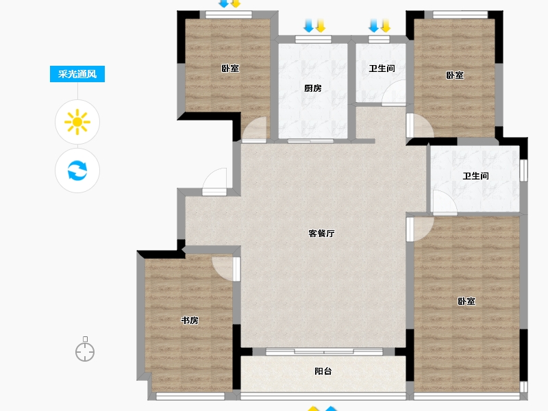 浙江省-杭州市-泊缦府-116.01-户型库-采光通风