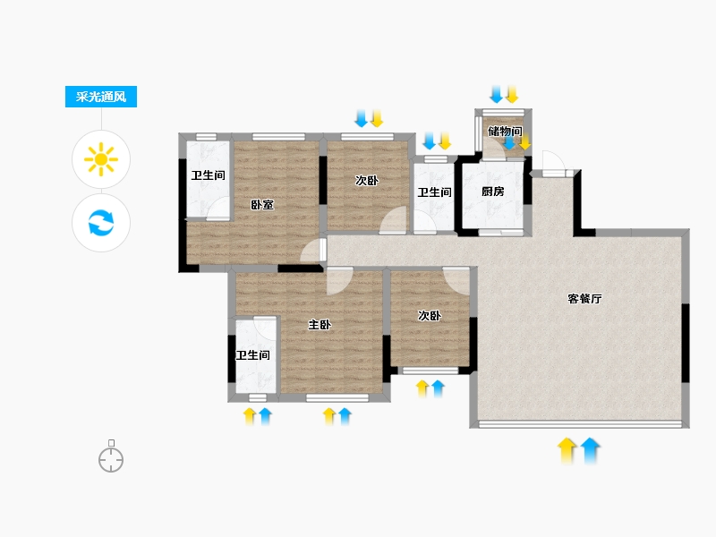 四川省-成都市-邦泰天府云璟-114.00-户型库-采光通风