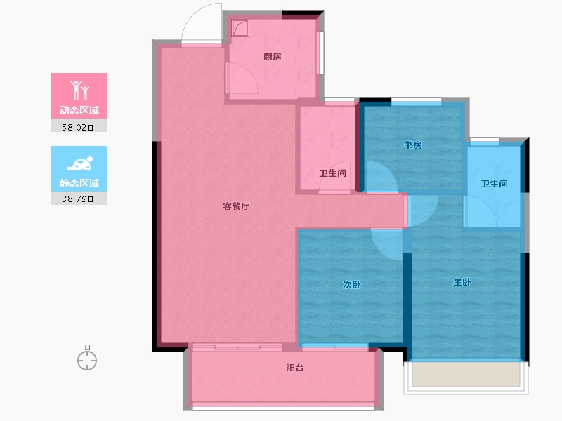 甘肃省-庆阳市-阳周一品-87.72-户型库-动静分区