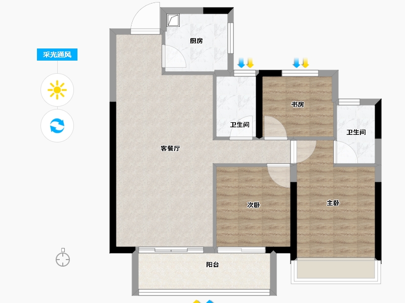 甘肃省-庆阳市-阳周一品-87.72-户型库-采光通风