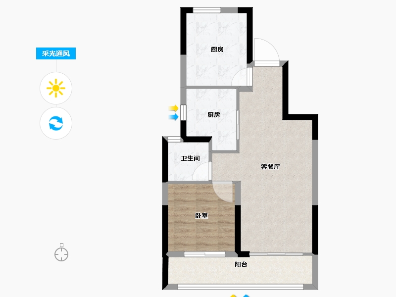 浙江省-台州市-高速·云曜芳华-60.00-户型库-采光通风