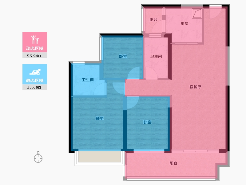 广东省-中山市-锦绣国际花城-82.44-户型库-动静分区