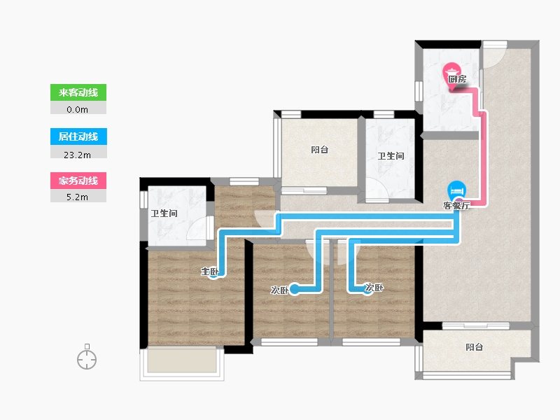 广东省-广州市-绿城·江府海棠-78.00-户型库-动静线