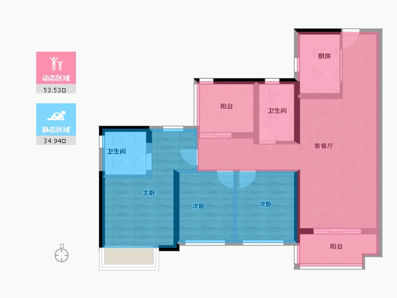 广东省-广州市-绿城·江府海棠-78.00-户型库-动静分区