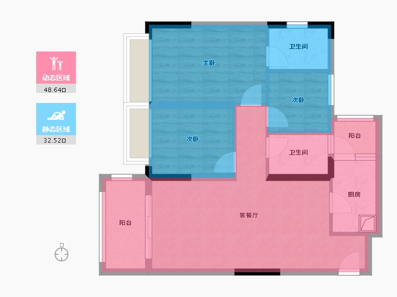 四川省-成都市-东湖优品-71.76-户型库-动静分区