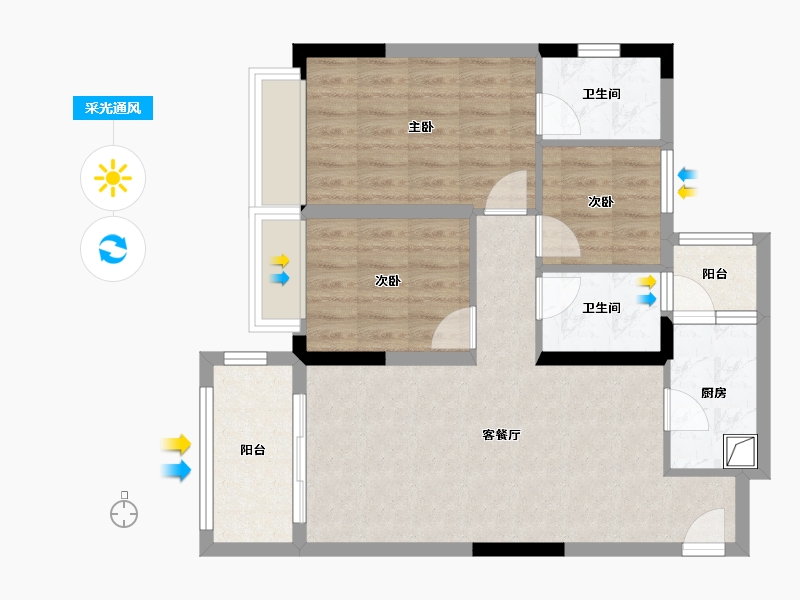 四川省-成都市-东湖优品-71.76-户型库-采光通风