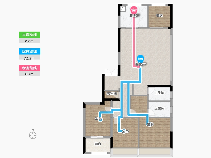 浙江省-温州市-华润置地温州润府-118.32-户型库-动静线