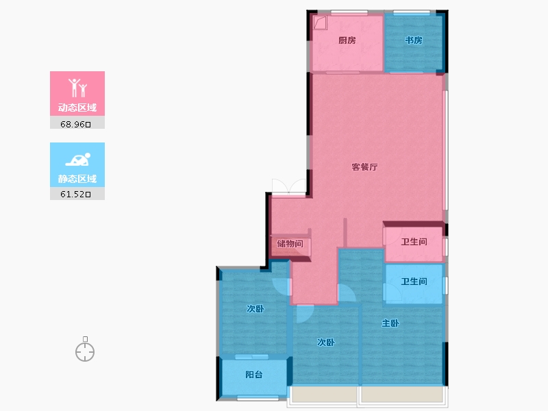 浙江省-温州市-华润置地温州润府-118.32-户型库-动静分区