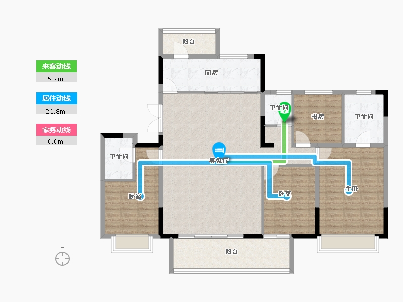 江苏省-南京市-梧桐公馆-140.00-户型库-动静线