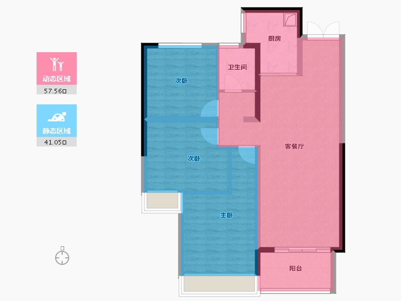 河南省-南阳市-永威广宇·同乐新城-88.33-户型库-动静分区