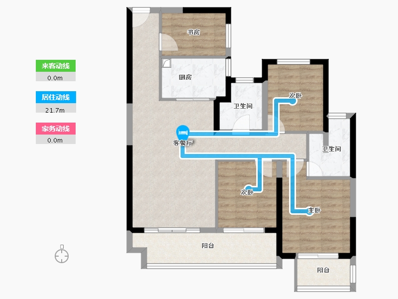 陕西省-西安市-泰发祥和悦雅境-89.92-户型库-动静线