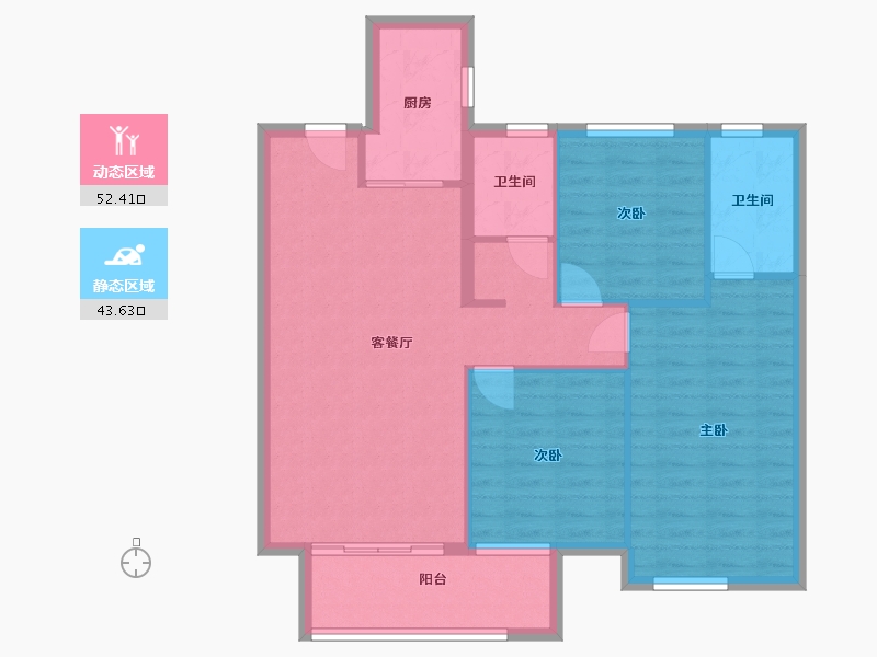 湖北省-武汉市-御璟上城-87.07-户型库-动静分区