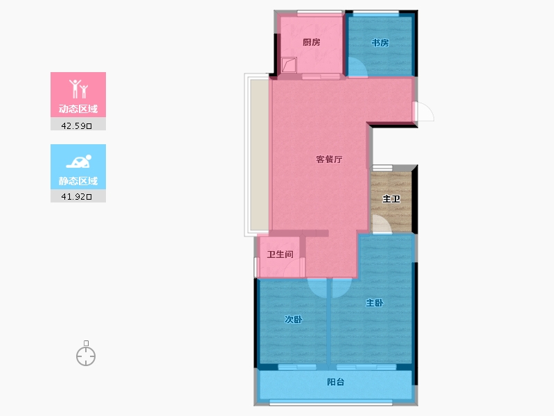 浙江省-杭州市-中天珺楠府-79.34-户型库-动静分区